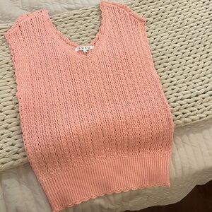 BURU Pink Sleeveless Crocheted Top